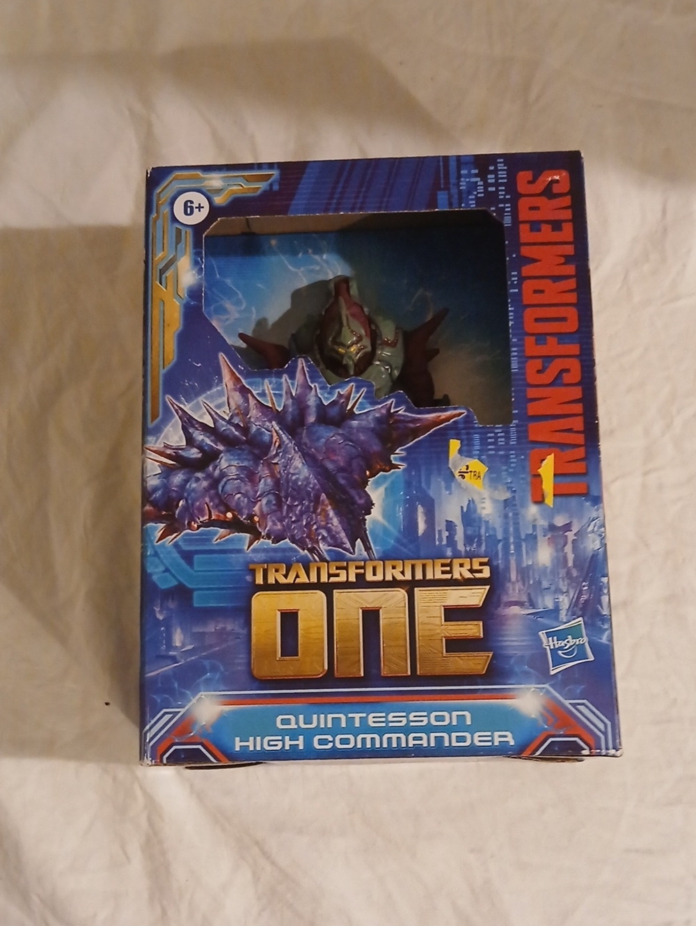 Hasbro Transformers ONE Quintesson High Commander - Blue and Gold Packaging